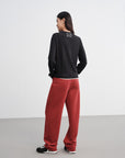 EP YAYING Layered Collar Two-Piece Wool Top
