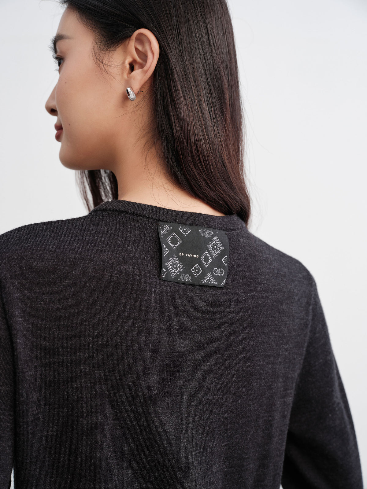 EP YAYING Layered Collar Two-Piece Wool Top