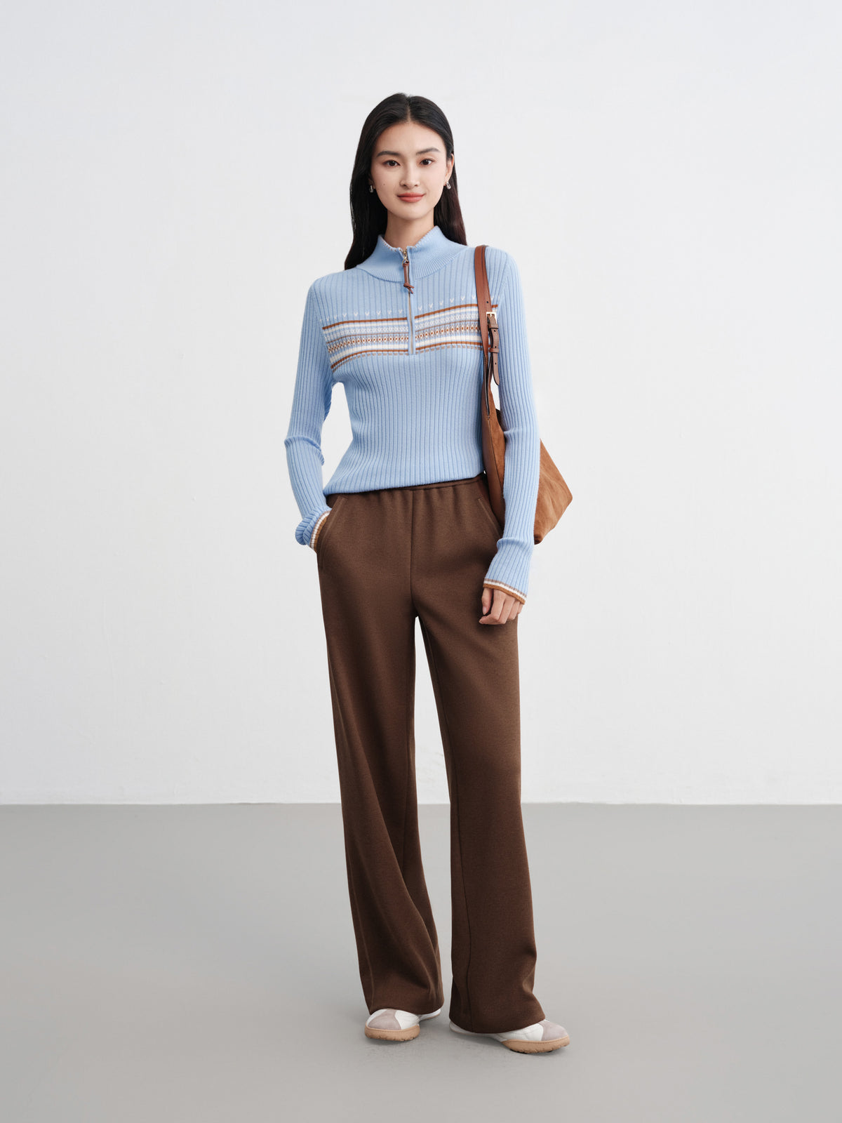 EP YAYING Jacquard Wool Sweater