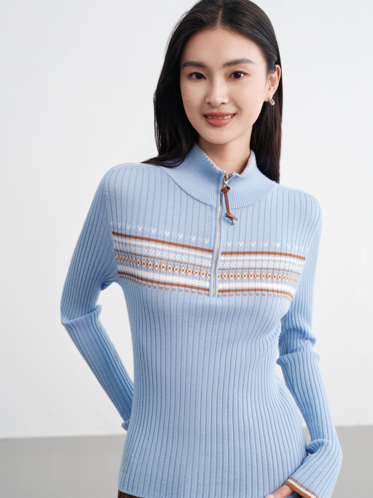 EP YAYING Jacquard Wool Sweater
