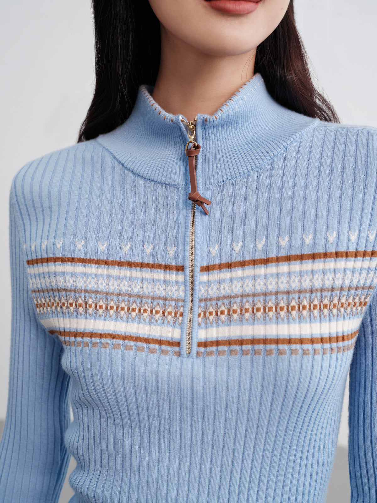 EP YAYING Jacquard Wool Sweater
