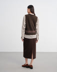 EP YAYING Yak Wool Ethnic Jacquard V-Neck Sweater Vest