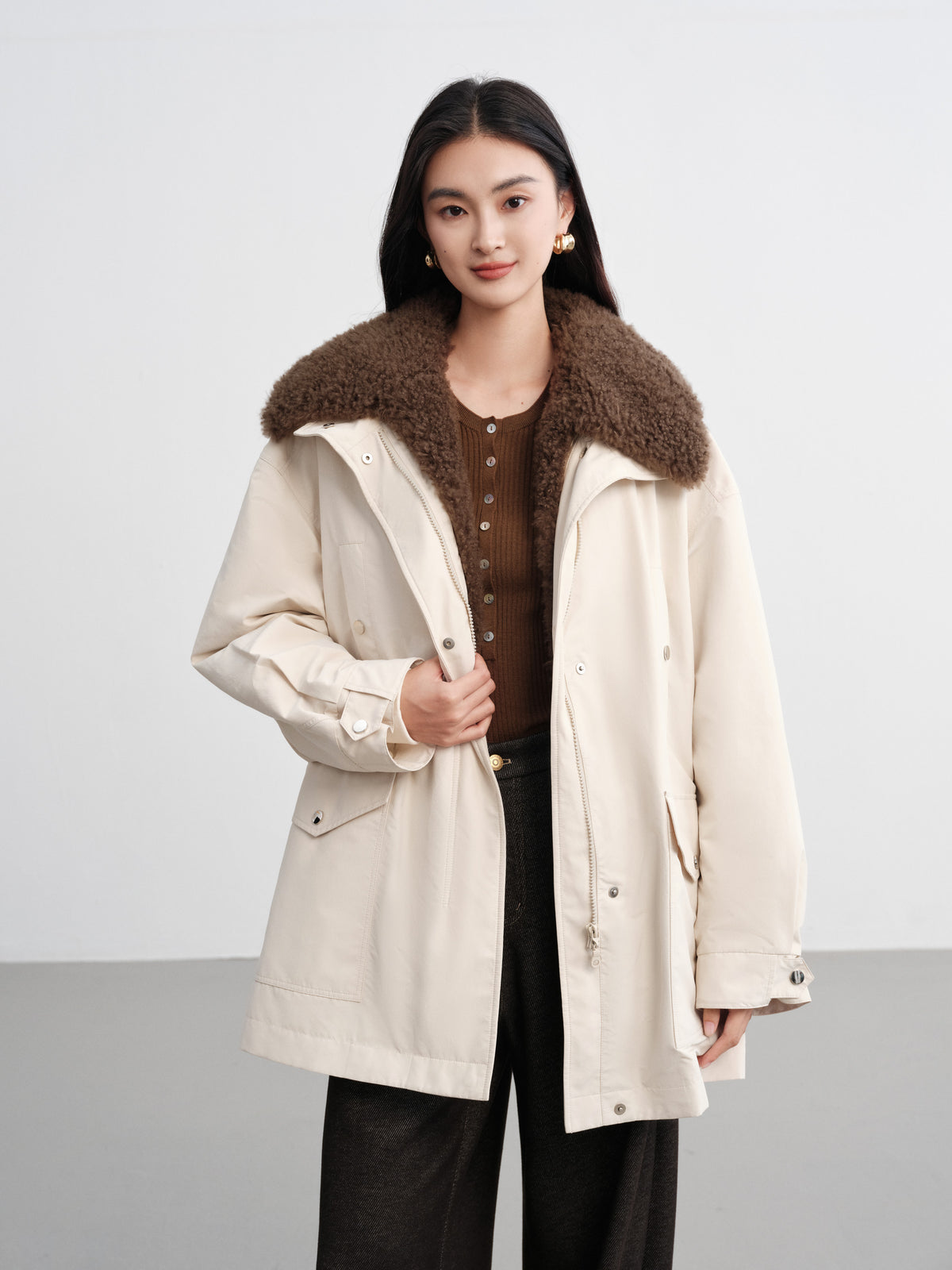 EP YAYING Wool Light Warm Parka