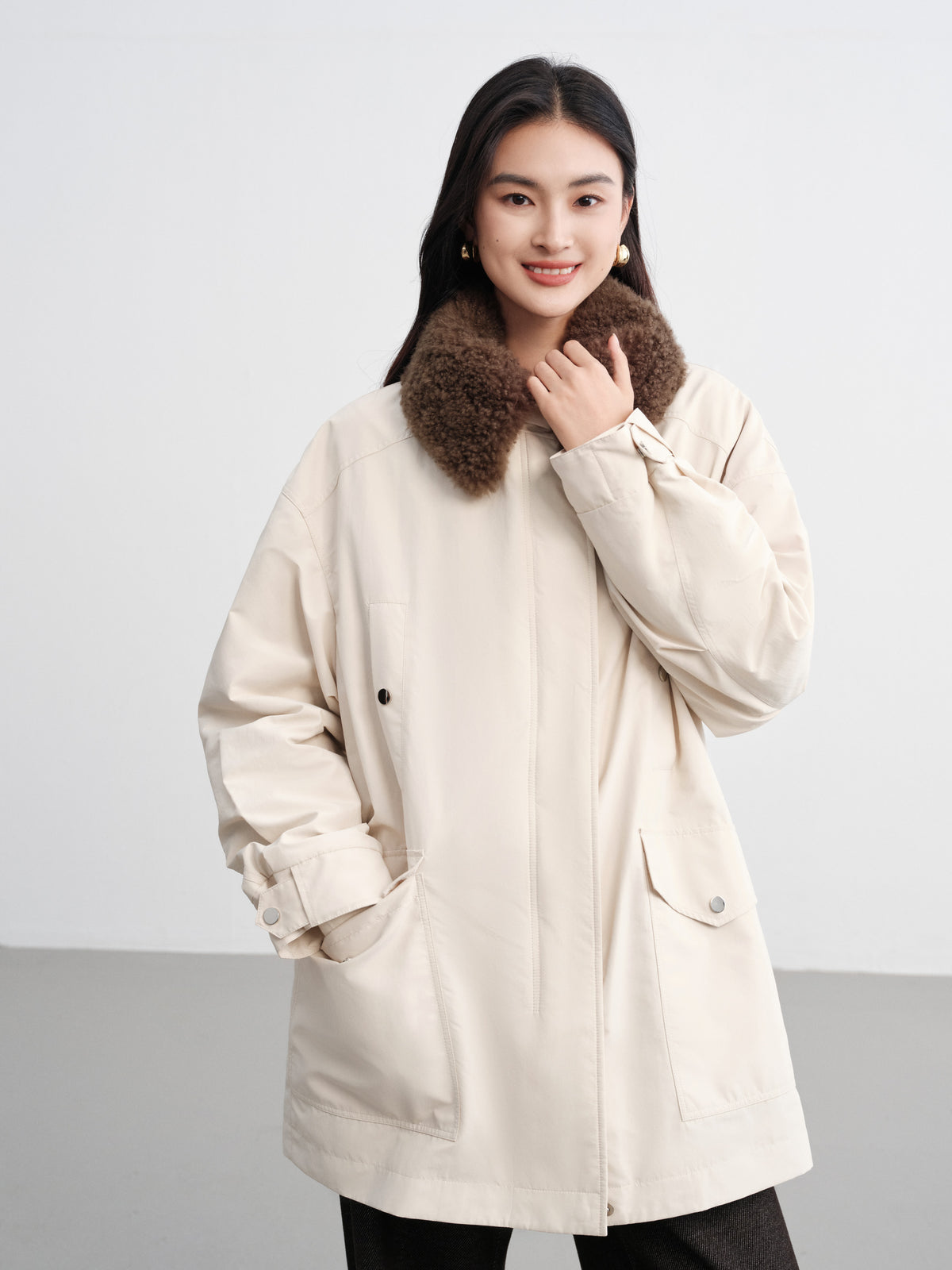 EP YAYING Wool Light Warm Parka