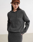 EP YAYING Metallic Thread Cashmere Hooded
