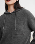 EP YAYING Metallic Thread Cashmere Hooded
