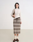 EP YAYING Jacquard Straight-Leg Skirt