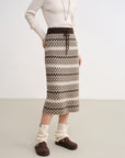 EP YAYING Jacquard Straight-Leg Skirt