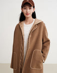 EP YAYING Wool Mid-Length Coat Jacket
