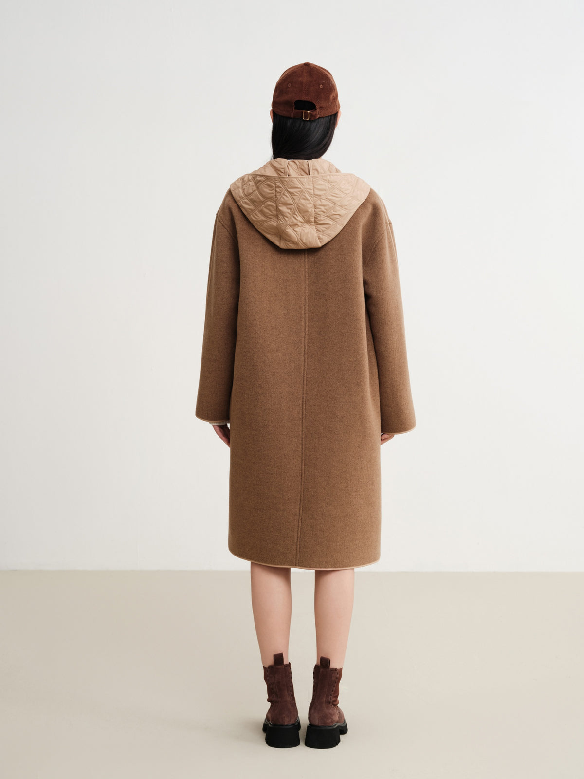 EP YAYING Wool Mid-Length Coat Jacket