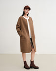EP YAYING Wool Mid-Length Coat Jacket