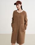 EP YAYING Wool Mid-Length Coat Jacket