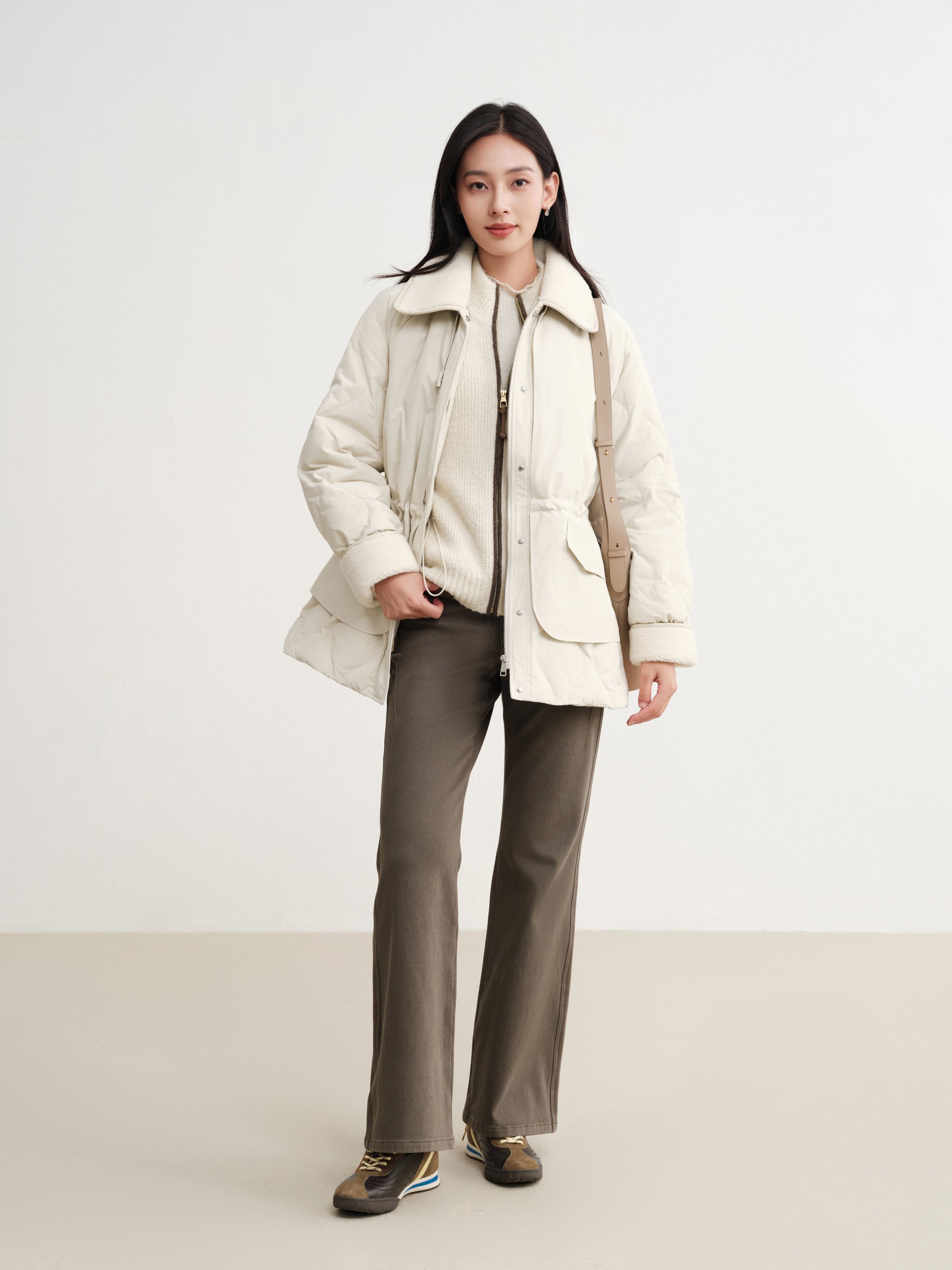 EP YAYING Mid-Length Goose Down Coat
