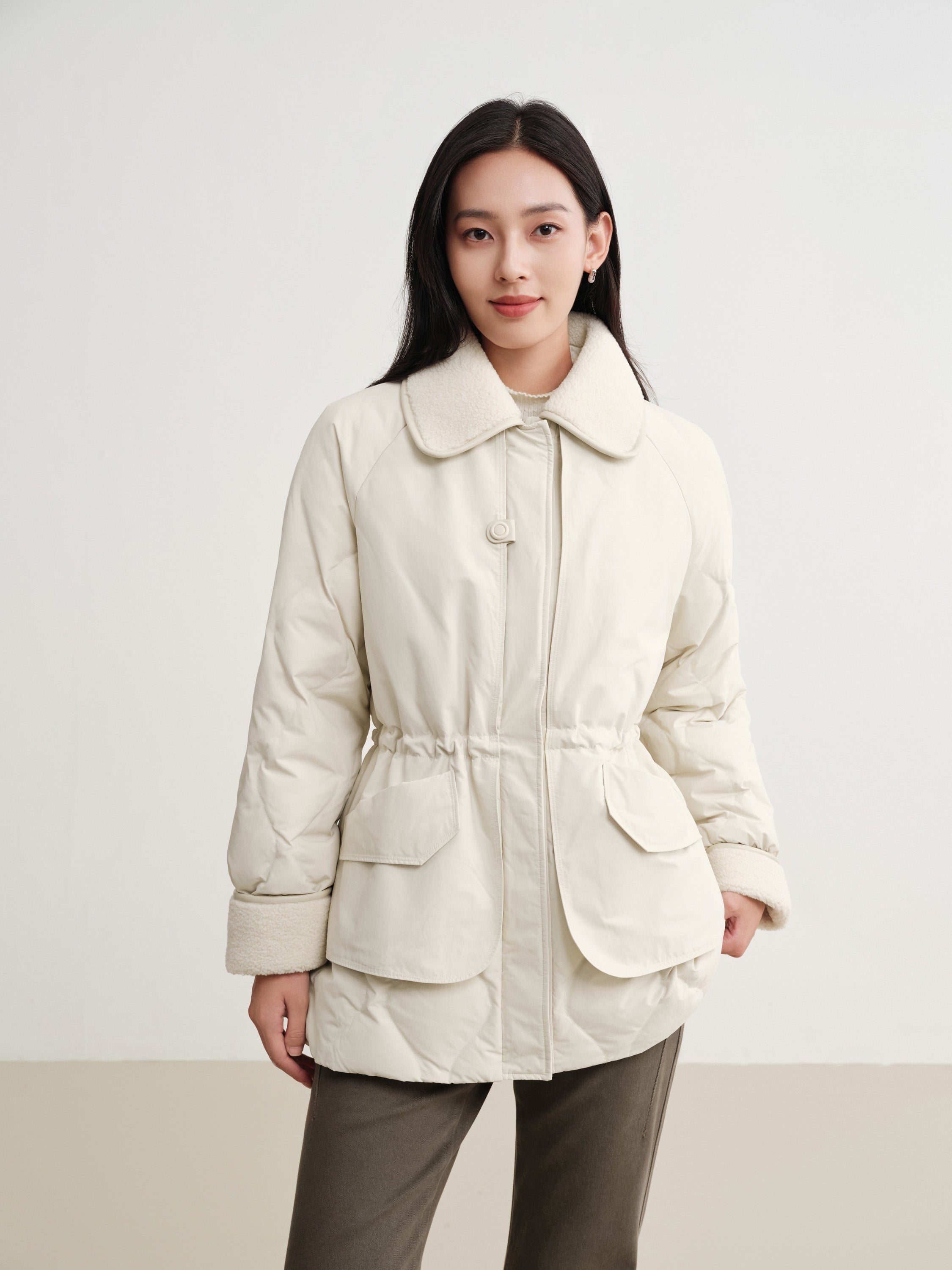 EP YAYING Mid-Length Goose Down Coat