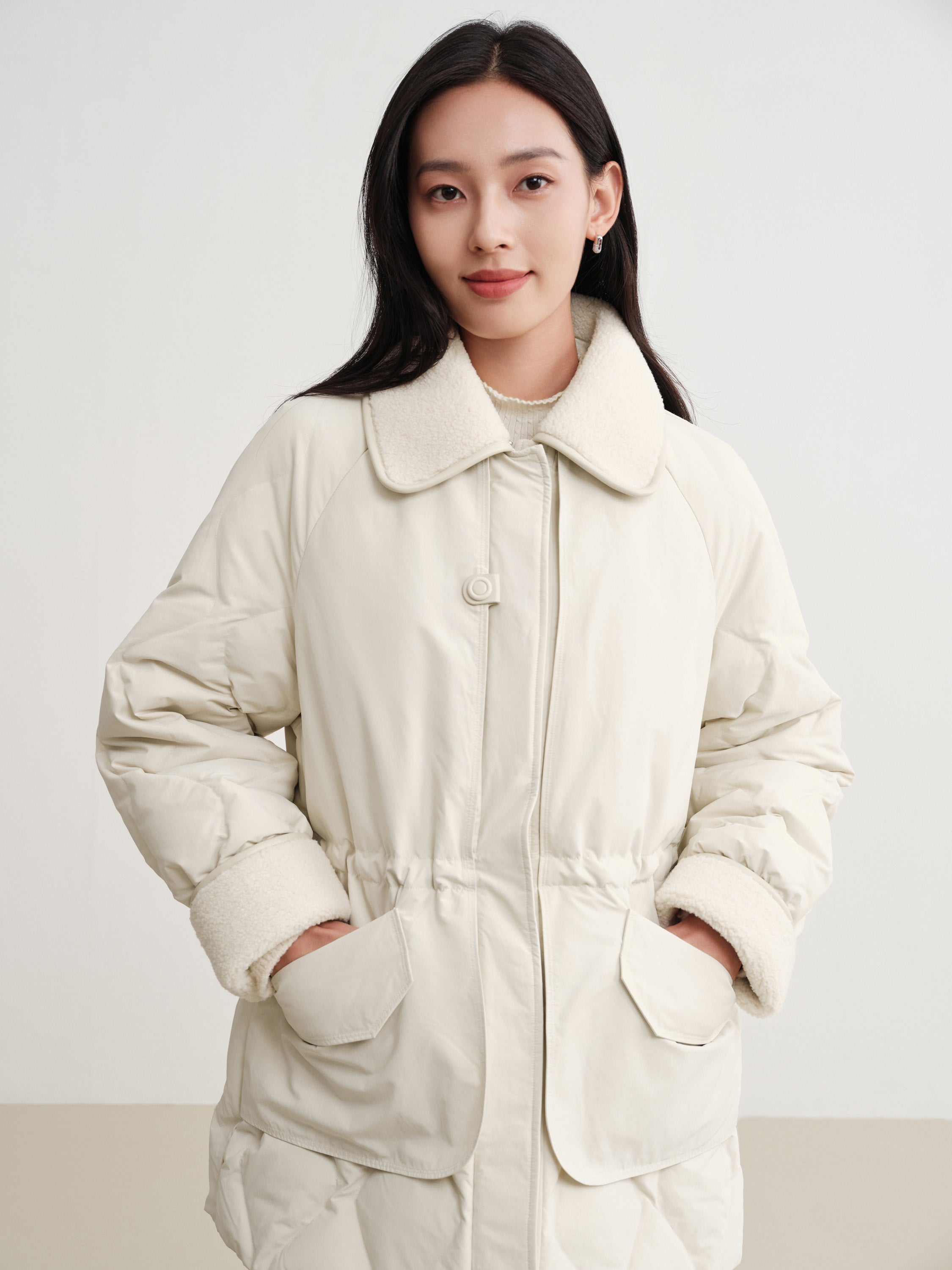 EP YAYING Mid-Length Goose Down Coat