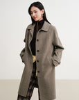EP YAYING 100% wool stand-collar coat