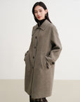 EP YAYING 100% wool stand-collar coat
