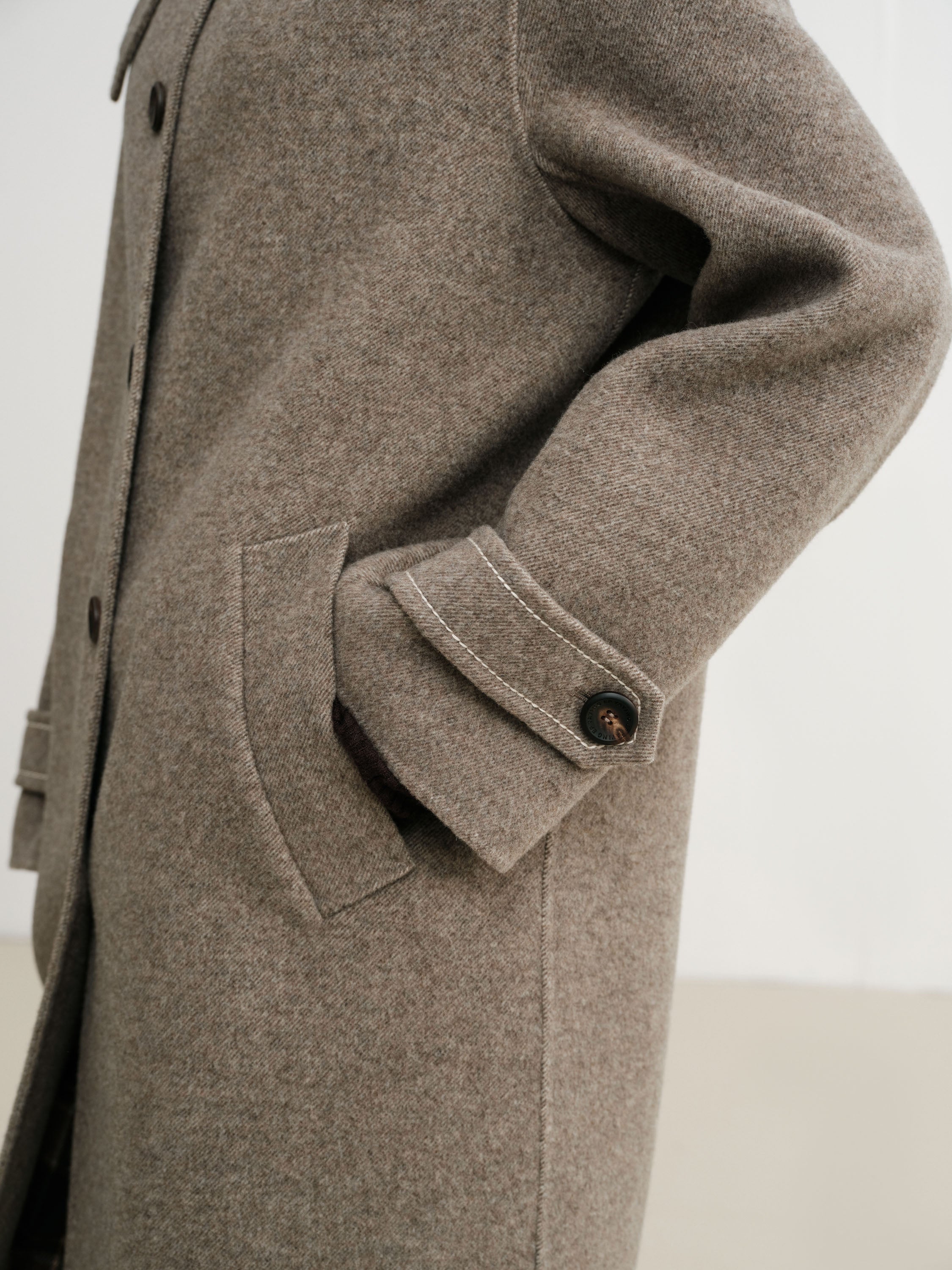 EP YAYING 100% wool stand-collar coat