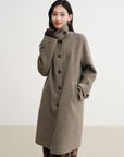 EP YAYING 100% wool stand-collar coat