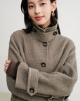 EP YAYING 100% wool stand-collar coat