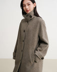 EP YAYING 100% wool stand-collar coat
