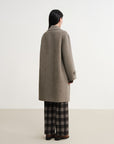 EP YAYING 100% wool stand-collar coat