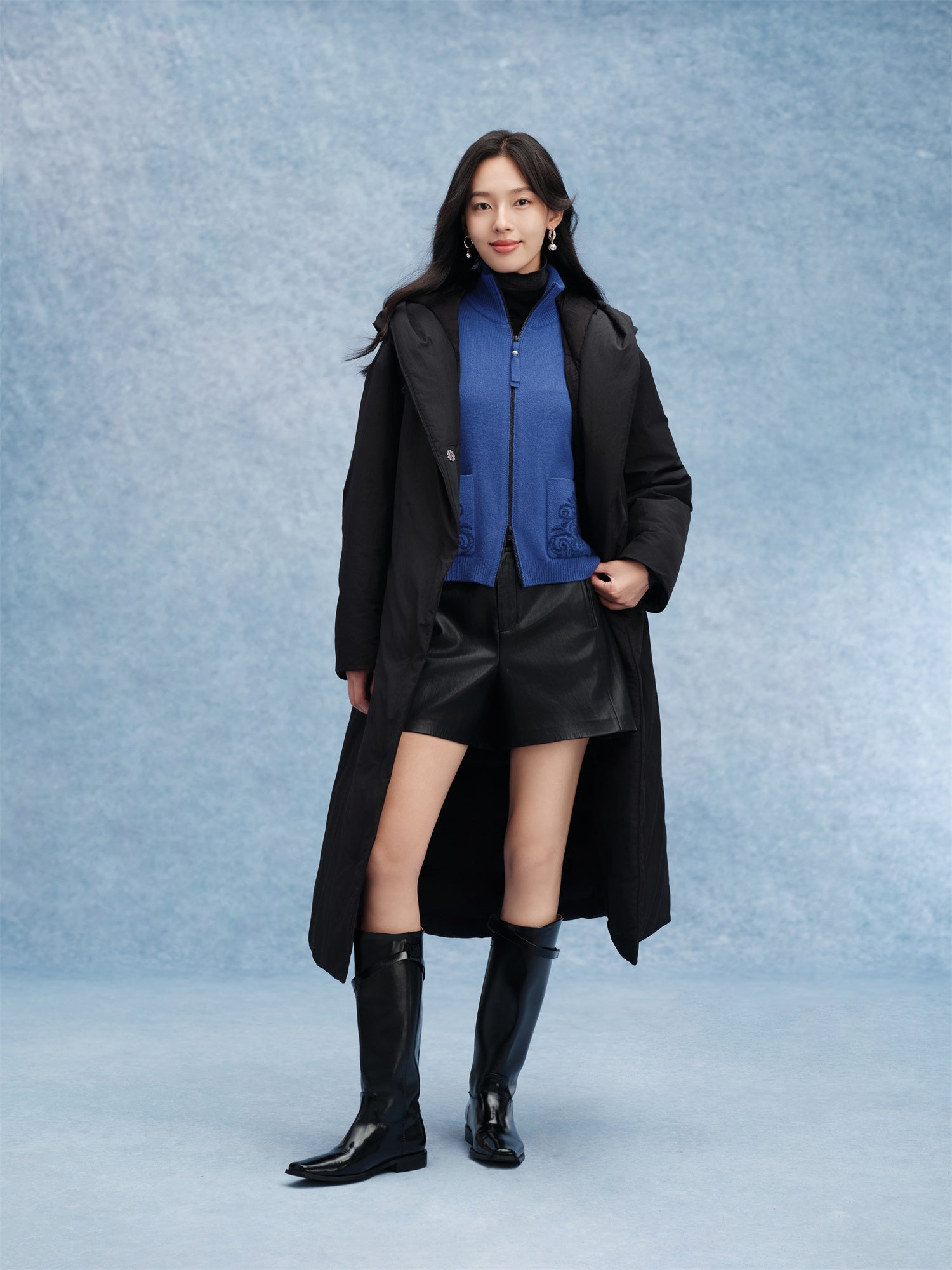 EP YAYING Hooded Belted Down Coat EGKIAY211AH