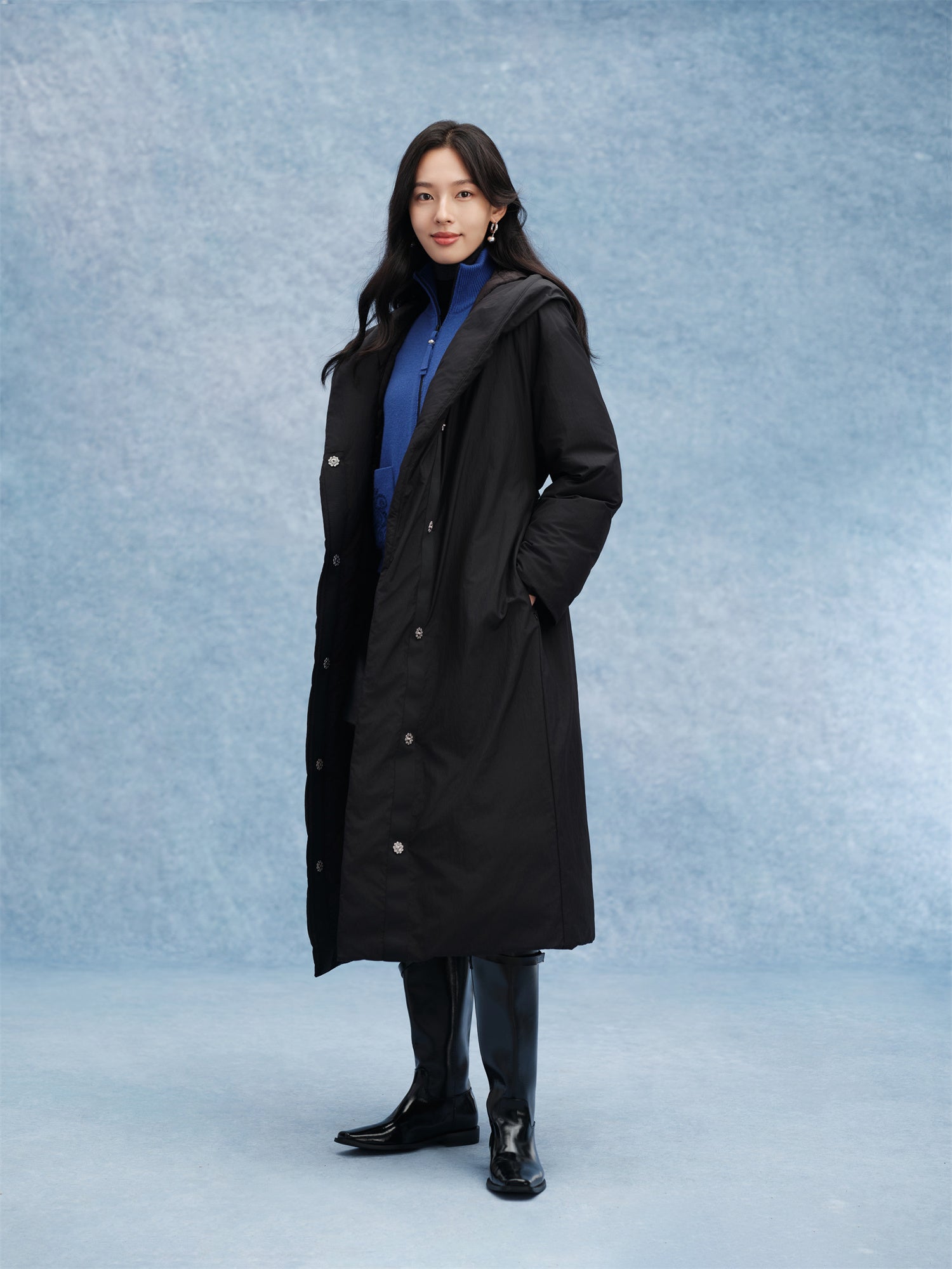 EP YAYING Hooded Belted Down Coat EGKIAY211AH