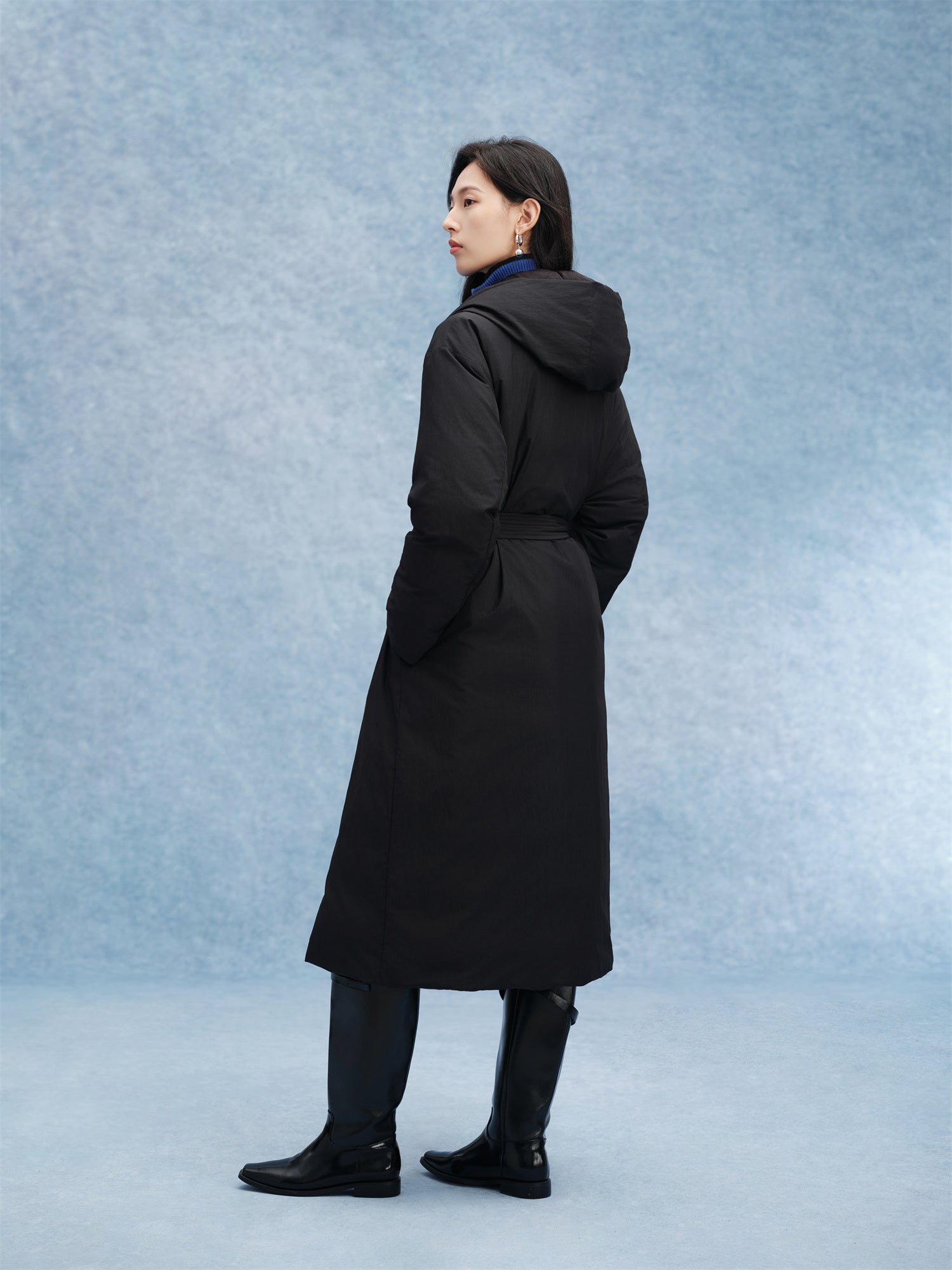 EP YAYING Hooded Belted Down Coat EGKIAY211AH