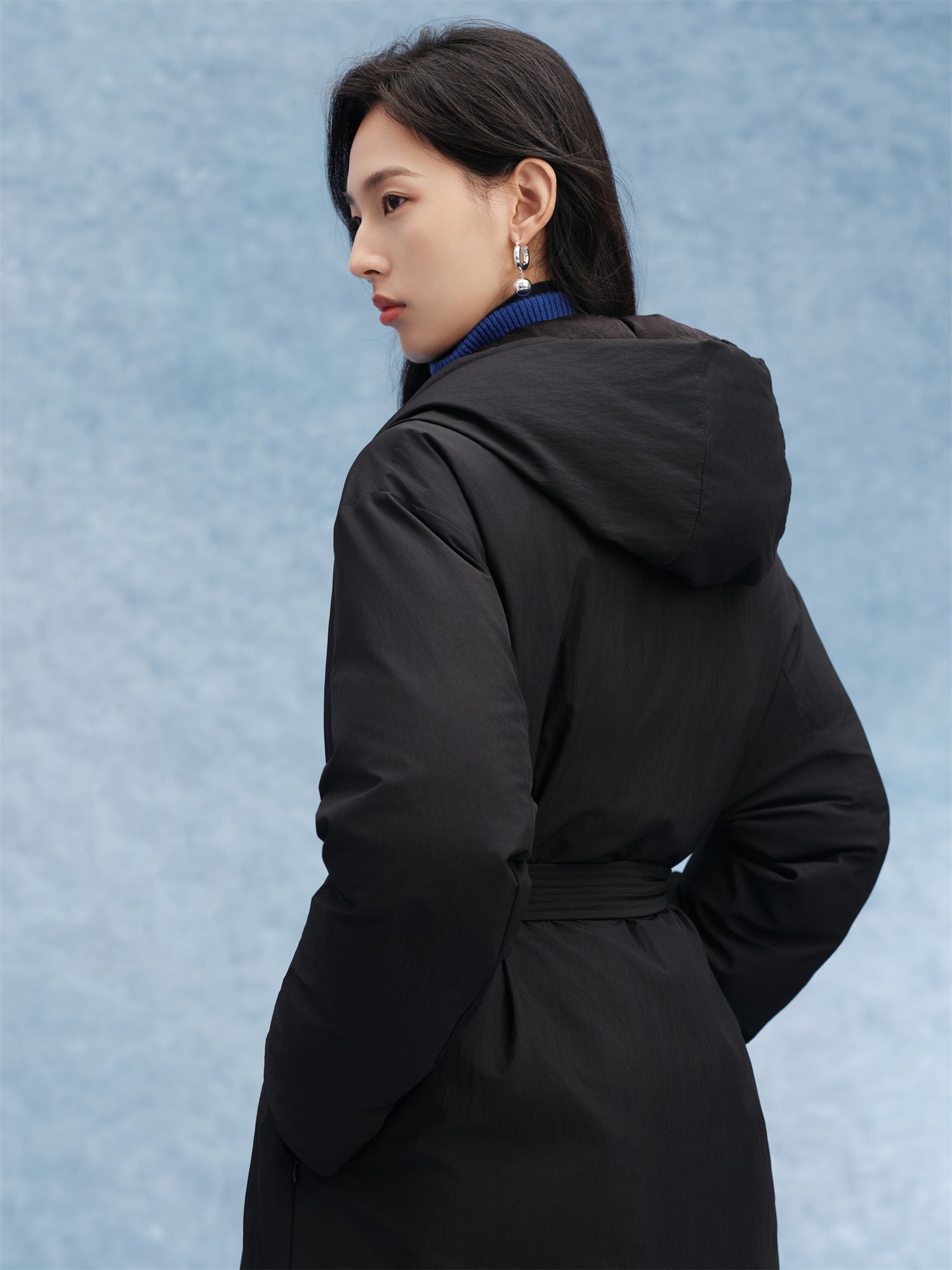 EP YAYING Hooded Belted Down Coat EGKIAY211AH