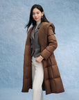 EP YAYING Lightweight Warm Hooded Goose Down Coat