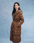 EP YAYING Lightweight Warm Hooded Goose Down Coat