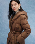 EP YAYING Lightweight Warm Hooded Goose Down Coat