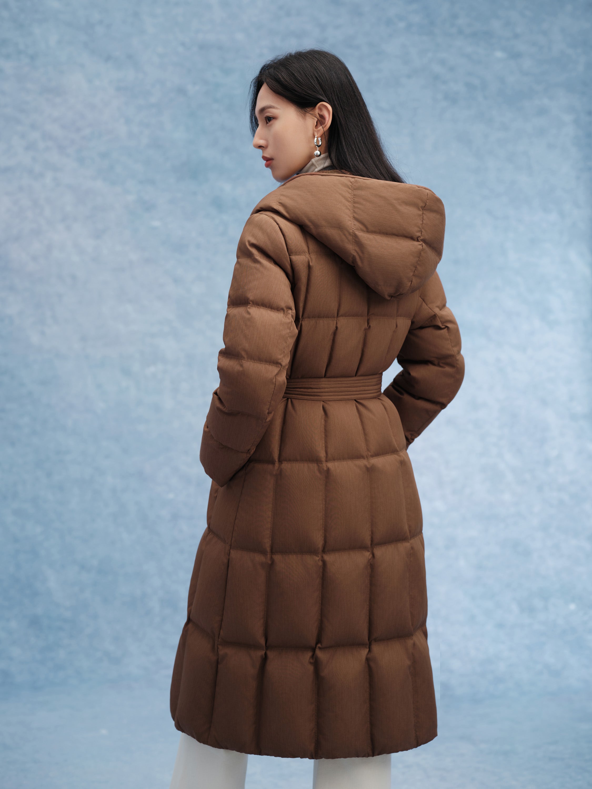 EP YAYING Lightweight Warm Hooded Goose Down Coat