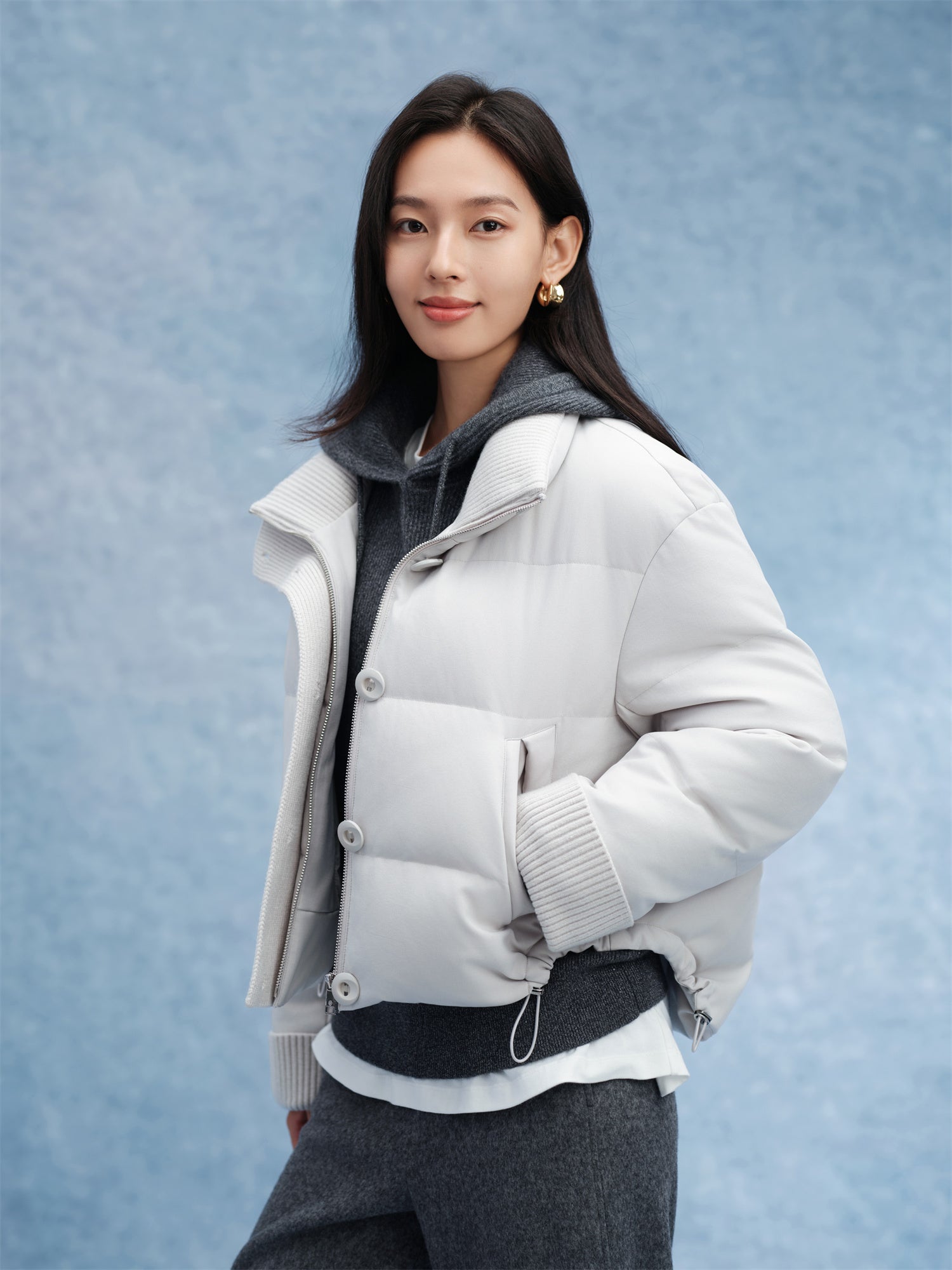 EP YAYING Knit-Splice Down Coat EGKIAY138AC