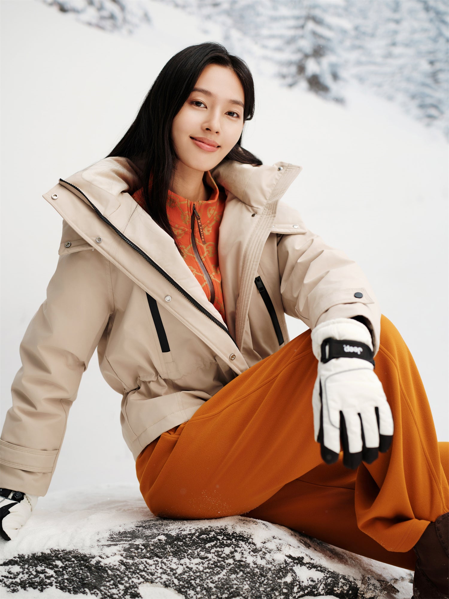 EP YAYING Waist-Cinched Lightweight Goose Down Coat EGKIAY108AE