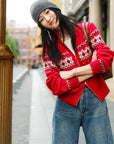 EP YAYING Wool Yak Wool Red Sweater