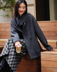 EP YAYING British Style Bouclé Wool Yak Wool Woolen Coat