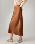 EP YAYING High-Waist Draped Tri-Acetate Skirt