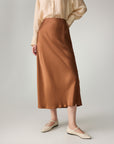 EP YAYING High-Waist Draped Tri-Acetate Skirt