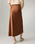 EP YAYING High-Waist Draped Tri-Acetate Skirt