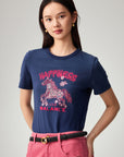 EP YAYING Embroidered Cotton T-Shirt