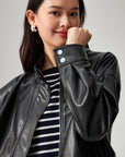 EP YAYING Short Faux Leather Jacket