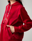 EP YAYING Craft Embroidered Zodiac Horse Hooded Sweatshirt