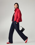 EP YAYING Simple Print Crewneck Drawstring-Waist Sweatshirt