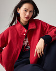 EP YAYING Simple Print Crewneck Drawstring-Waist Sweatshirt