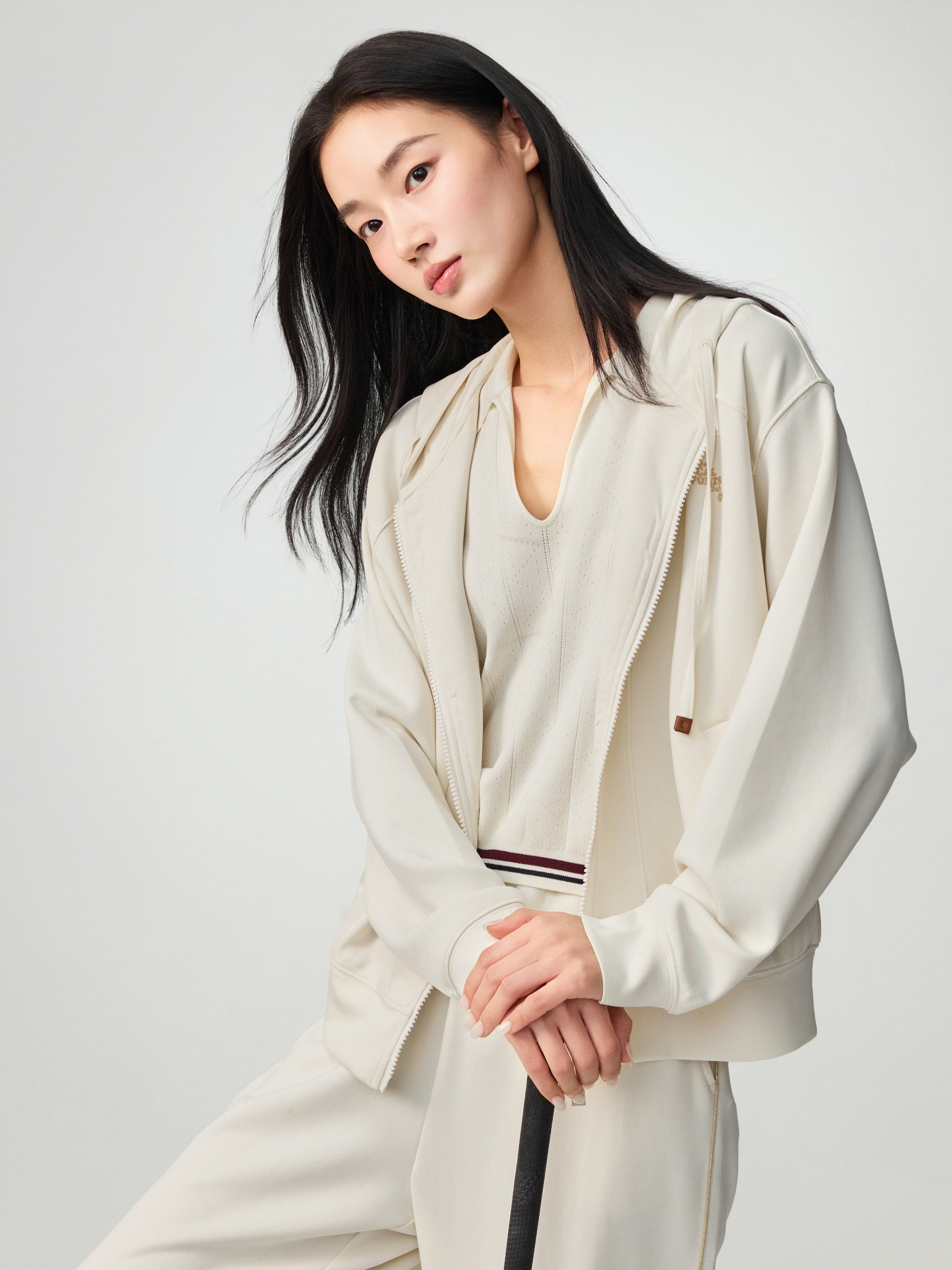 EP YAYING Sporty Knitted Sweatshirt