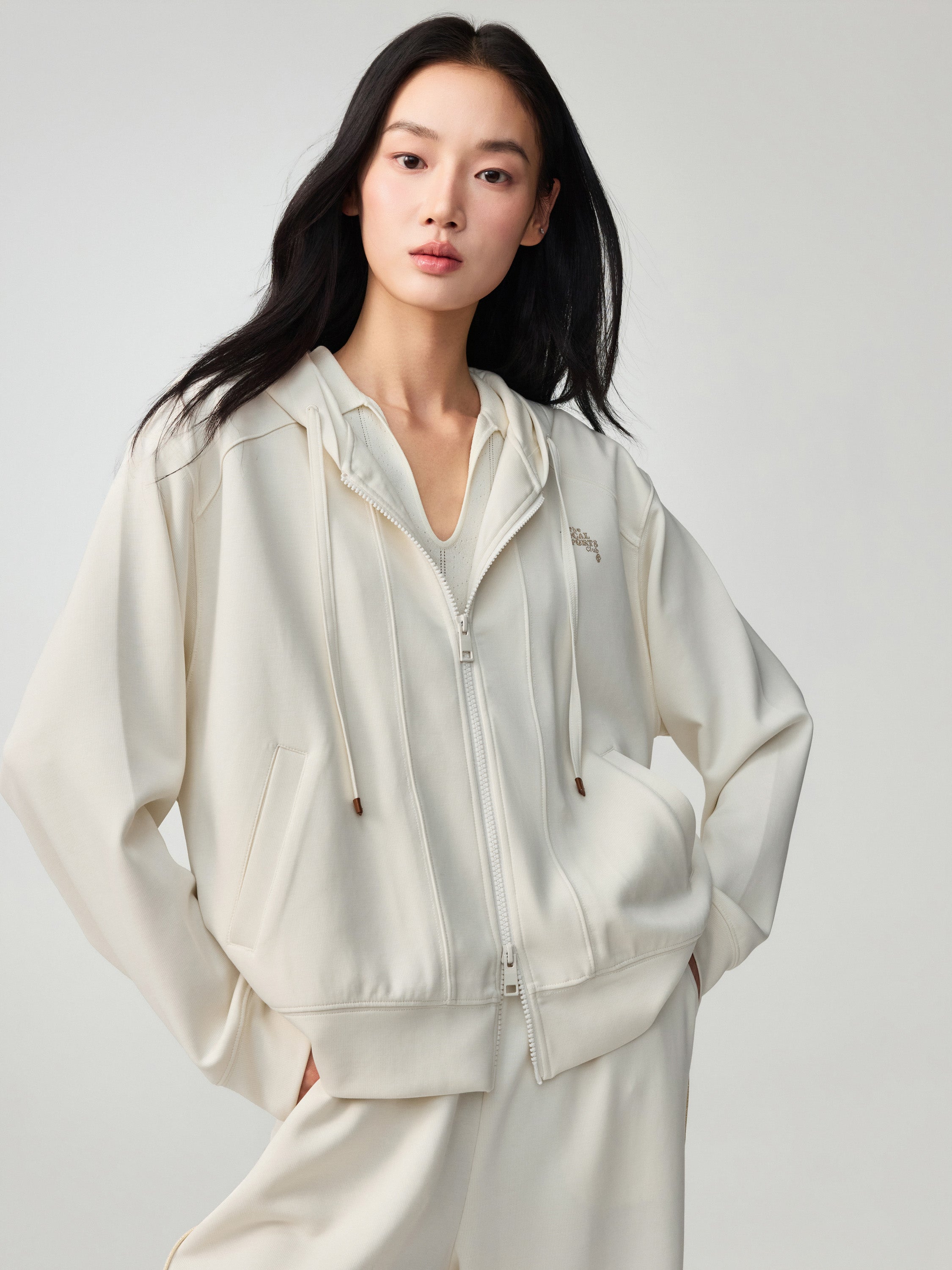 EP YAYING Sporty Knitted Sweatshirt