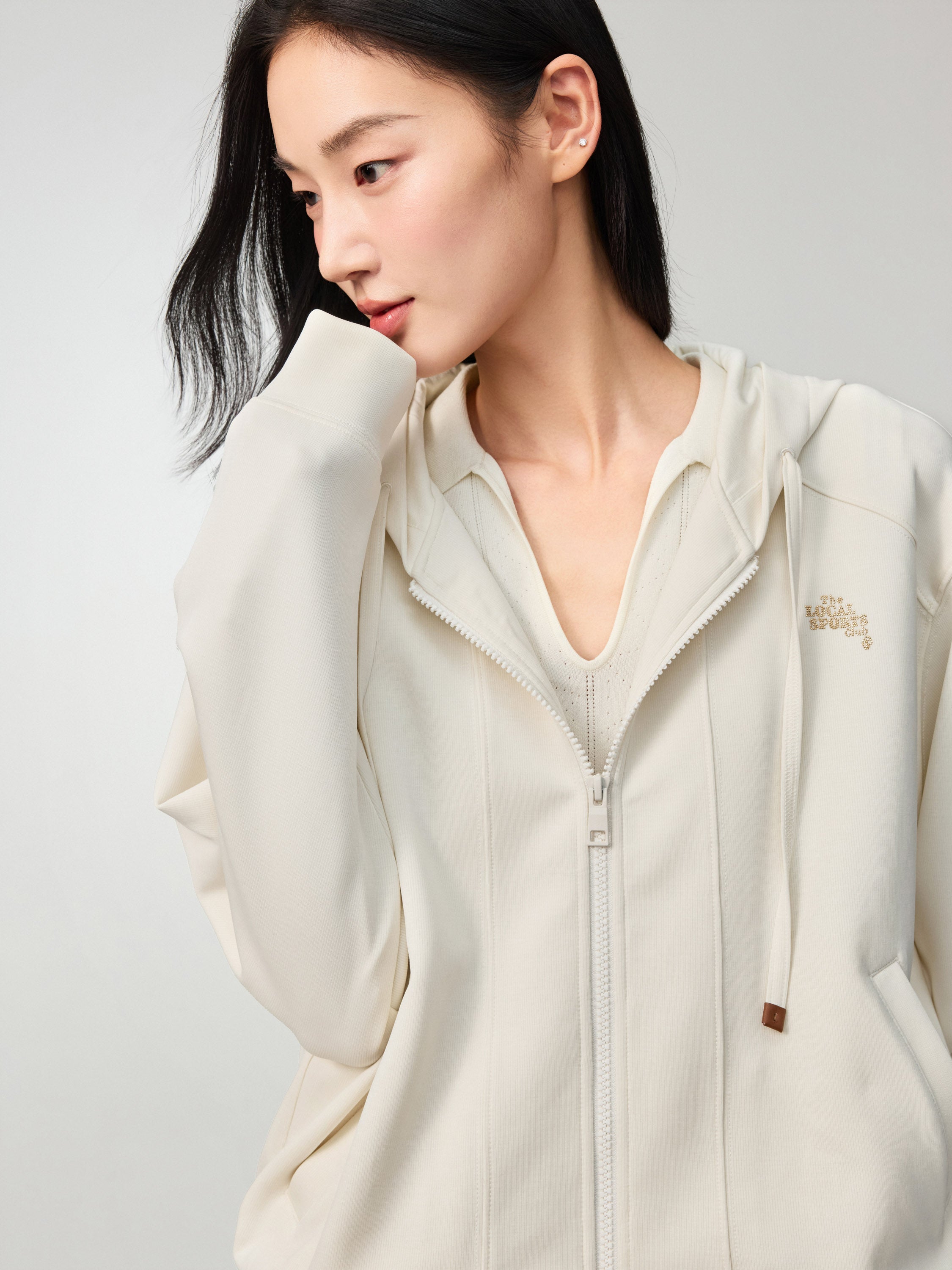 EP YAYING Sporty Knitted Sweatshirt