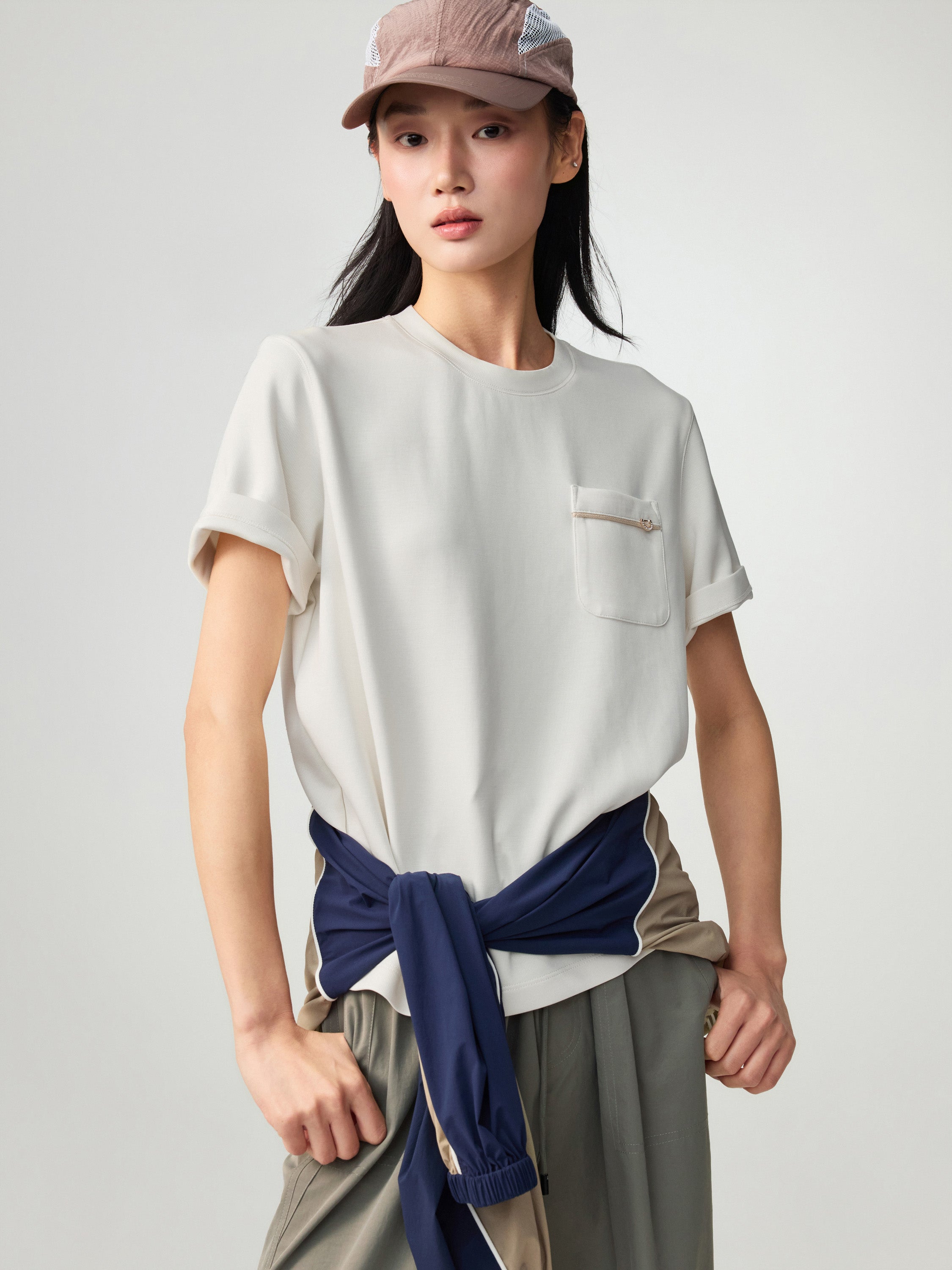 EP YAYING Knitted Short Sleeve T-shirt
